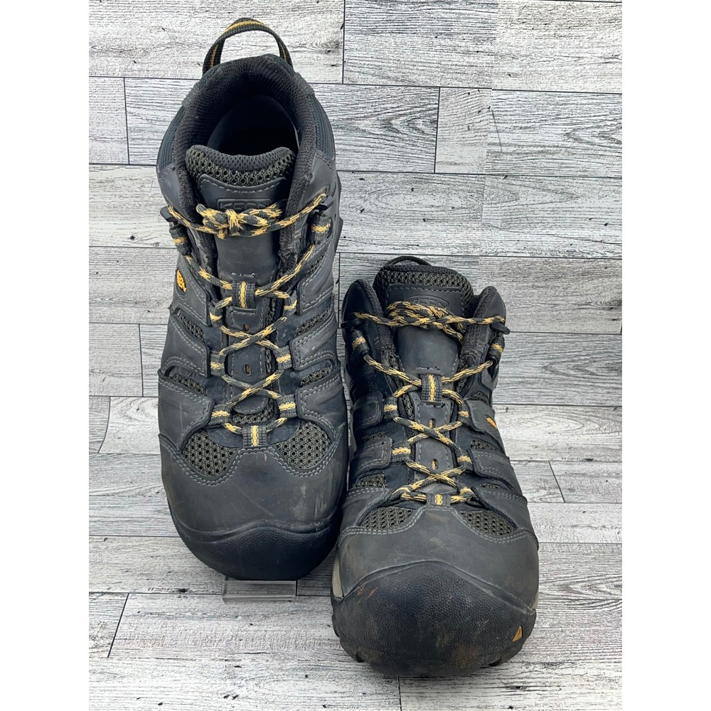 KEEN Utility Men Black Waterproof Steel‎ Toe Work Boots Size 8.5D